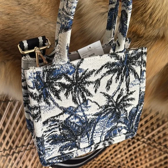 NEW H&M Tropical Palm Tree Print Mini Tote Women's Bag - Picture 5 of 5